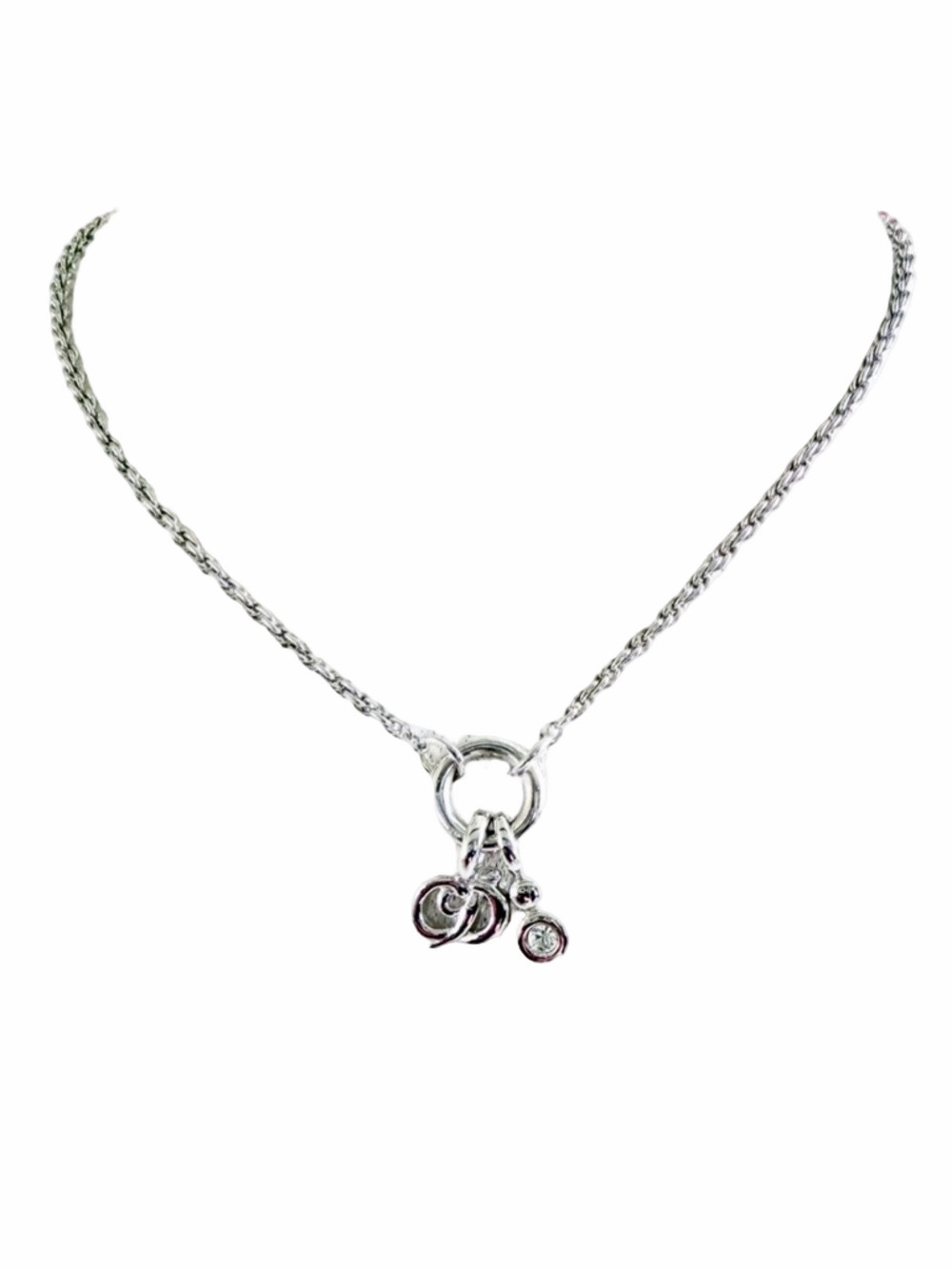Dior Vintage Silver Charm Necklace